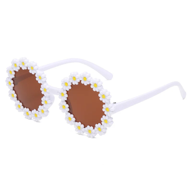 Round Vintage Kids Sunglasses Girls/Boys Vintage Eyewear Luxury Brand Kids Sunglasses Cute Sunglasses Cute Little Flower Daisy