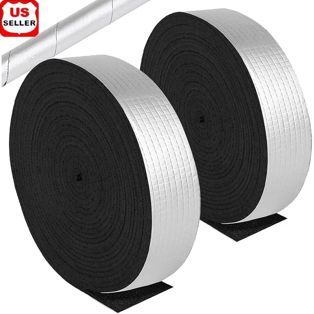 

Изоляция обертывания труб, ширина 2 дюйма X 32,8 фута Изоляция труб-пенопластовая изоляционная лента Самоклеящаяся изоляция труб для наружных и помещений