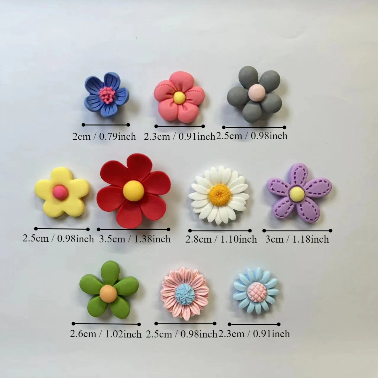 10-Piece Oval Kawaii Flower Fridge Magnets – Colorful & Strong, Perfect for Home Decor & Office Organization