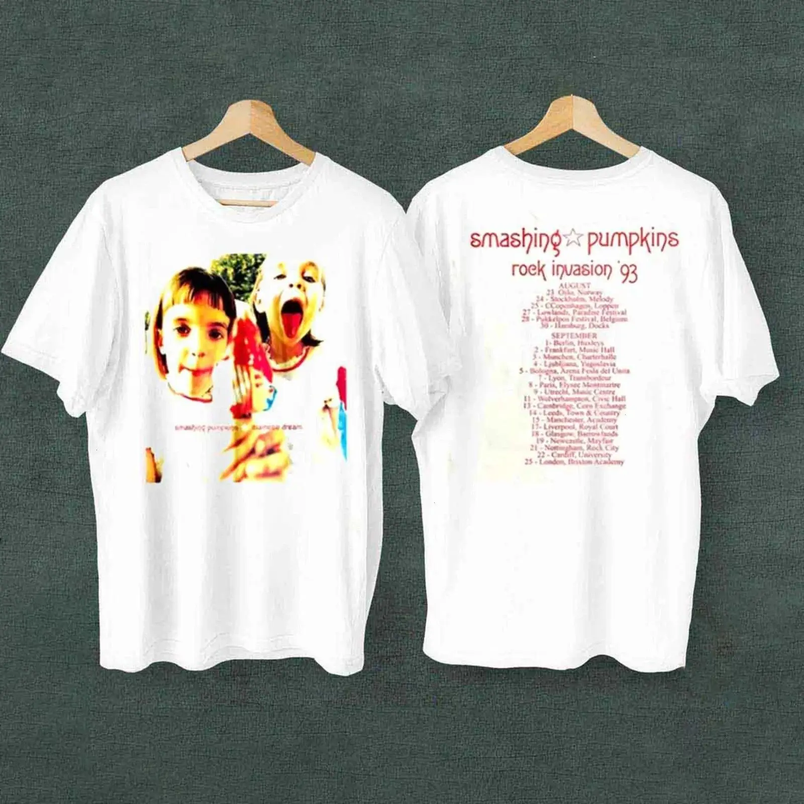 The Smashing Pumpkins T Shirt Rock Punk Band T Shirts Fashion Y2k Vintaget Streetwear Casual Loose Print Tops Fans Gift Unisex