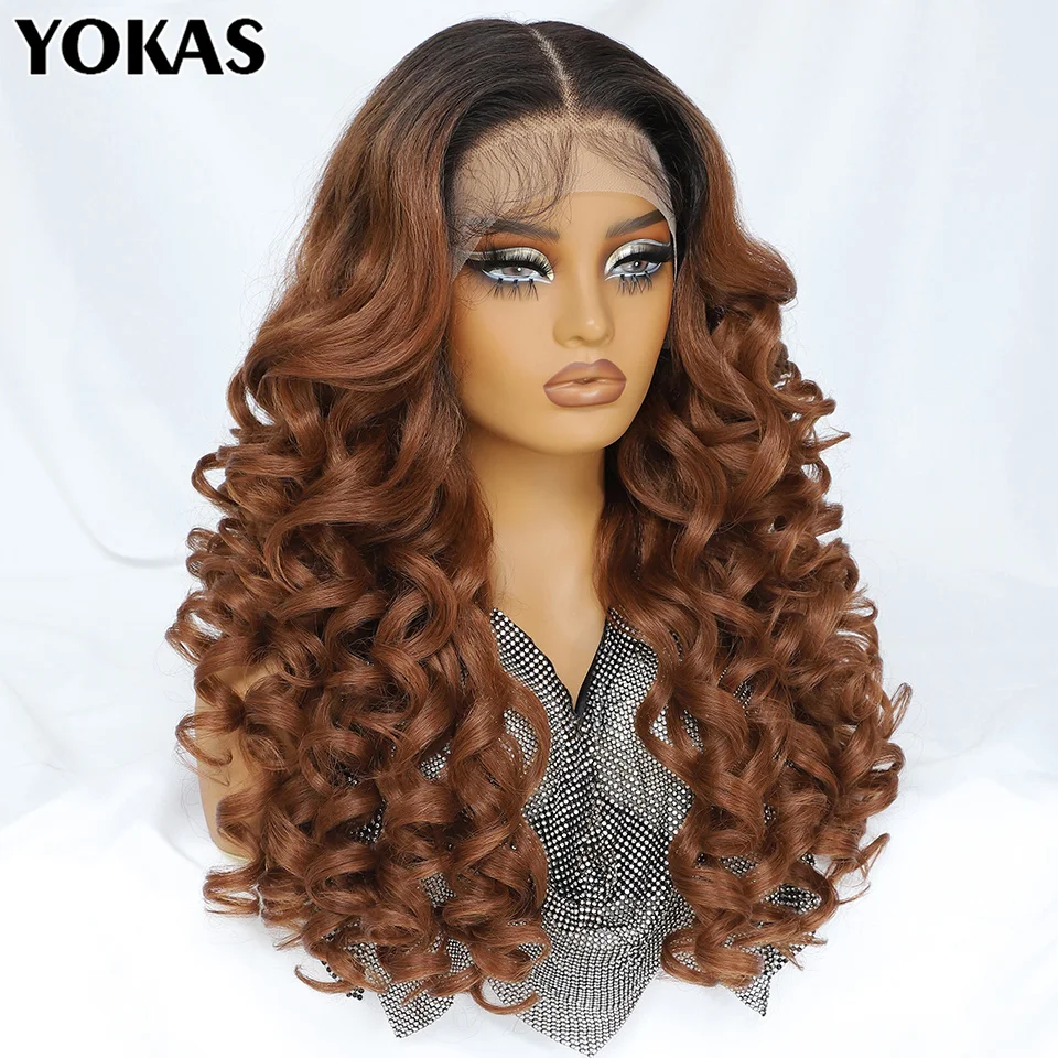 

13x6 Lace Frontal Wigs Synthetic Latisha Women Wigs Blue Brown Pink Wigs High Temperature Fiber With HD Lace For African Female