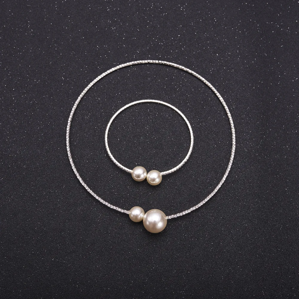 Bride Bangle and Necklace Set Skin-friendly Light Luxurious Elegant Charm Jewelry Valentine's Day Birthday Gifts for Her