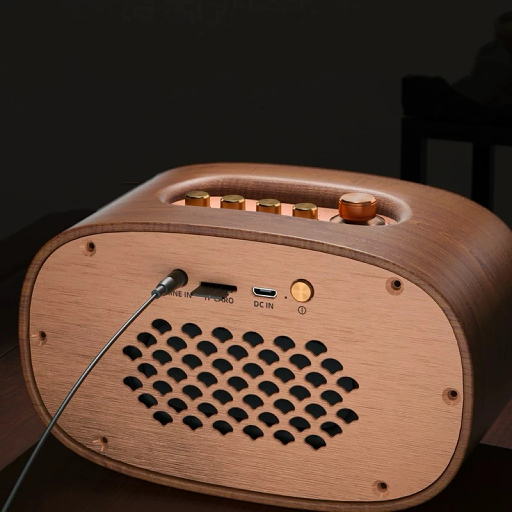 Vintage solid wood whole wooden Bluetooth speaker, bass stereo subwoofer