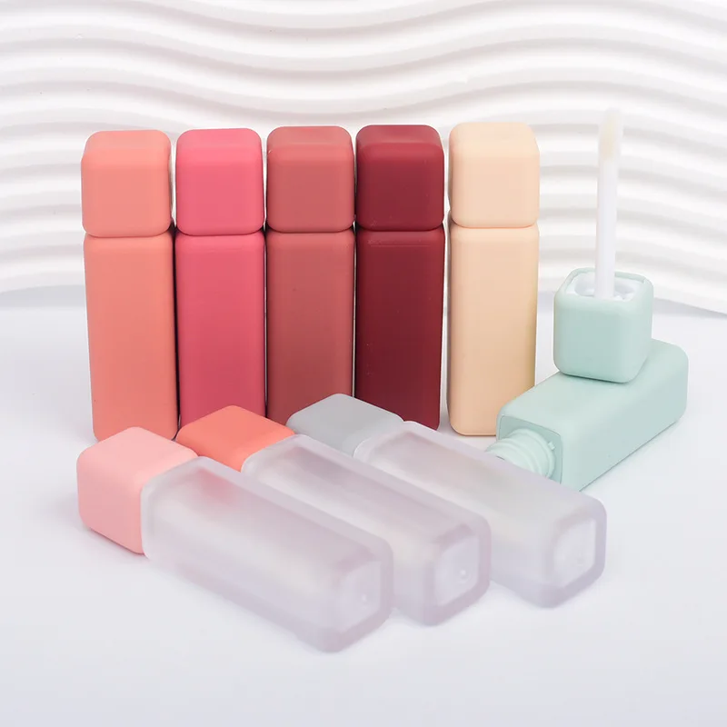 

5ml Lip Gloss Tube Rubber Coated Lipstick Bottle Custom Logo Printing Cosmetic Packaging Empty Lipgloss Tubes Wholesale 20pcs