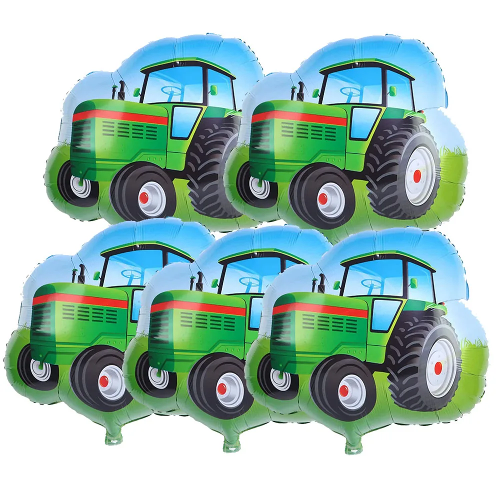 5pcs big Farm Tractor Giant Foil Balloons Tractor Helium Latex Ballons Tractor Themed Birthday Party Decorations Supplies