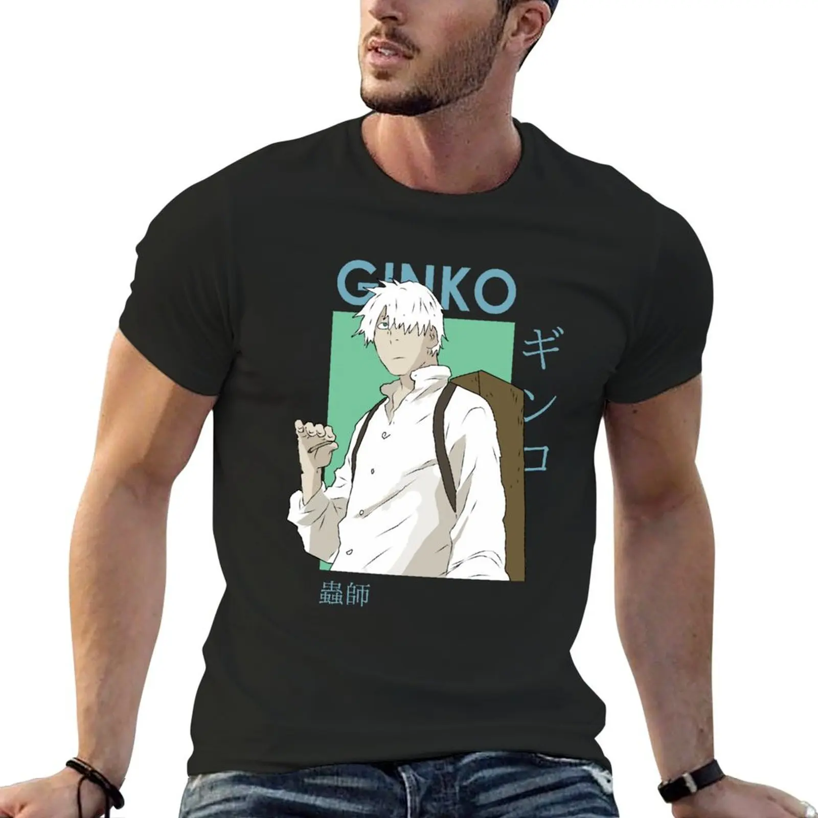 Ginko Mushishi Card Anime T-Shirt blue archive Blouse summer clothes tops fruit of the loom mens t shirts