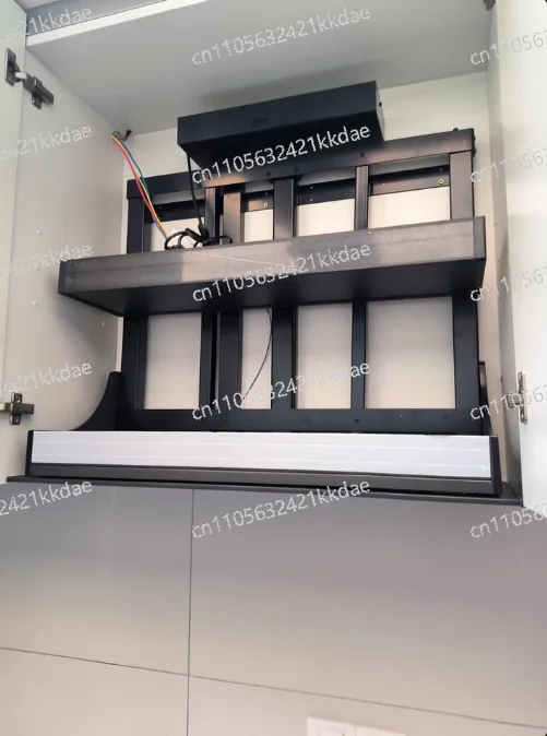 Kitchen Hanging Cabinet Electric Lifting Basket Intelligent Voice Touch Pull-down Vertical Automatic Lifting Seasoning Basket