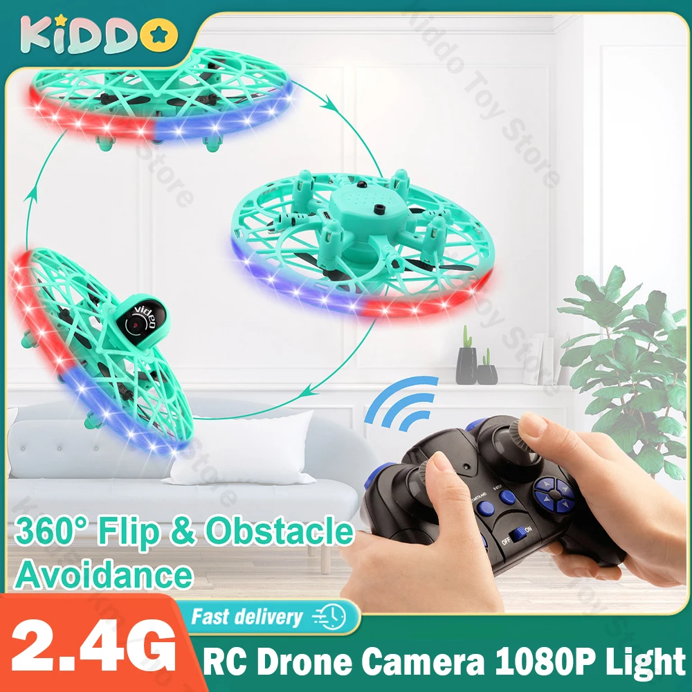 RC Drone 1080P Camera Induction 2.4G Children UFO Aircraft Colorful Lights Remote Control Aerial Photography UAV Flying Machine