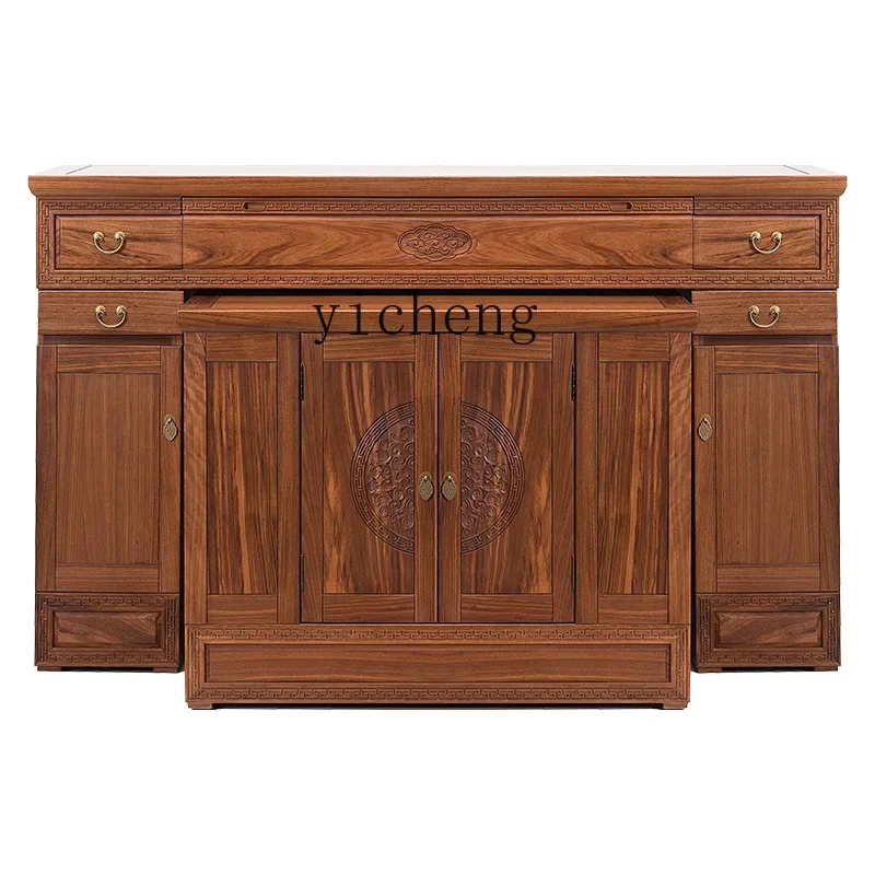 HD solid wood table Zhongtang Guan Gong supply table vertical cabinet combination cabinet Buddha incense case household Buddha