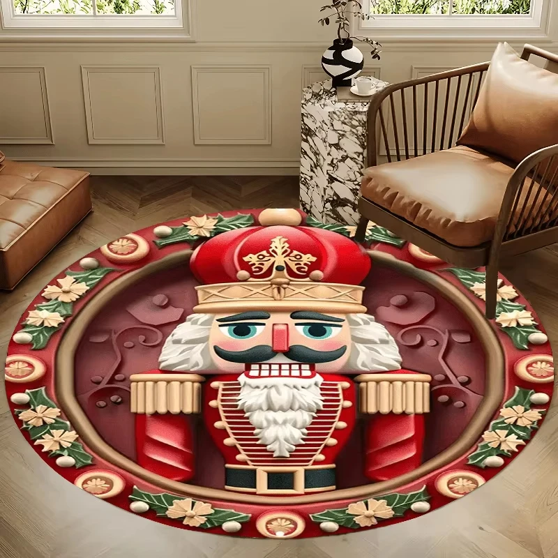 tapete-redondo-vikama-com-tema-de-natal-tapete-redondo-vermelho-e-verde-com-tema-de-quebra-nozes-carpete-festivo-para-o-natal-em-casa