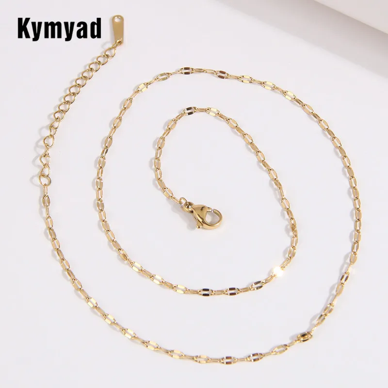 Kymyad Thin Stainless Steel Choker Necklaces For Women Simple Necklace Trendy Design Womens Necklaces Link Chains Necklace Colar