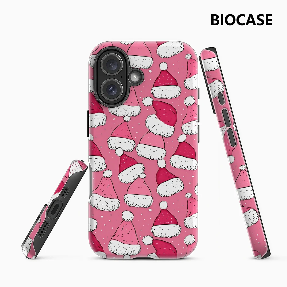 Rosa Weihnachtsmannmützen IPhone 17 Must-Haves Handyhülle für IPhone 17 16 15 14 13 12 11 Pro Max Plus Doppelschichtige Rückseite