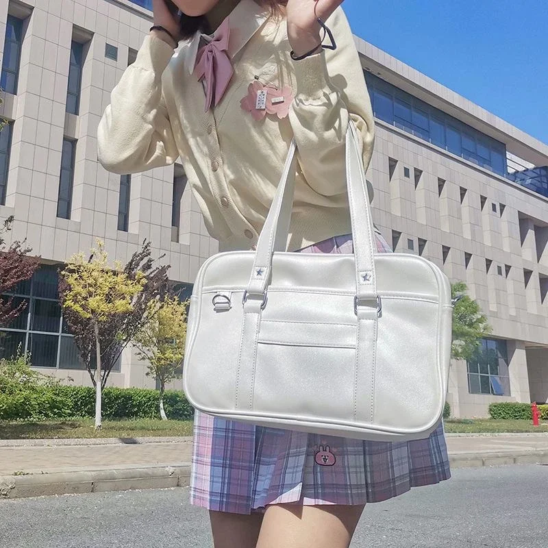 Japanese Casual PU Shoulder Bag Junior High School Students School Bag Handbag Anime Uniform Bag Tote Bags for Women