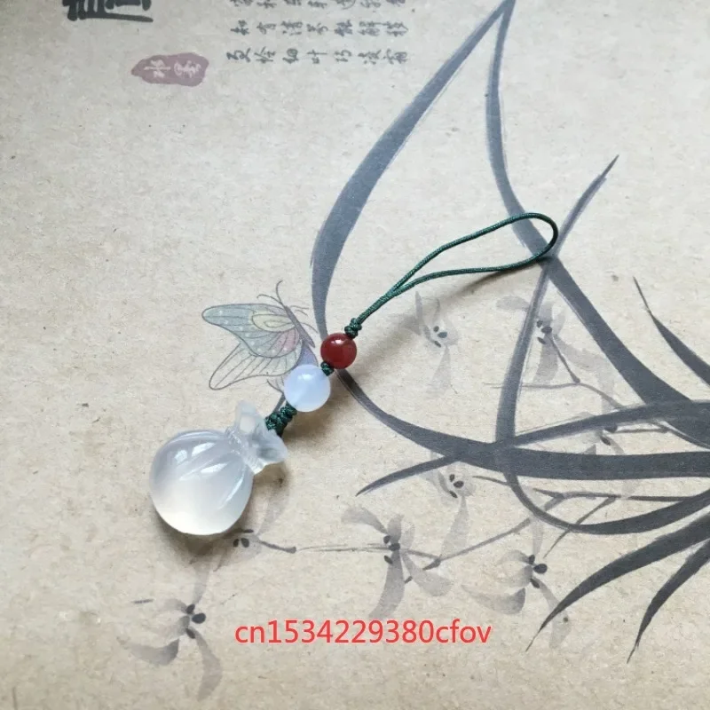 Natural Agate Chalcedony Fox Beads Accessories DIY Bracelet Necklace Key Chain Jewellery Fashion Hand-Carved Lucky Gift