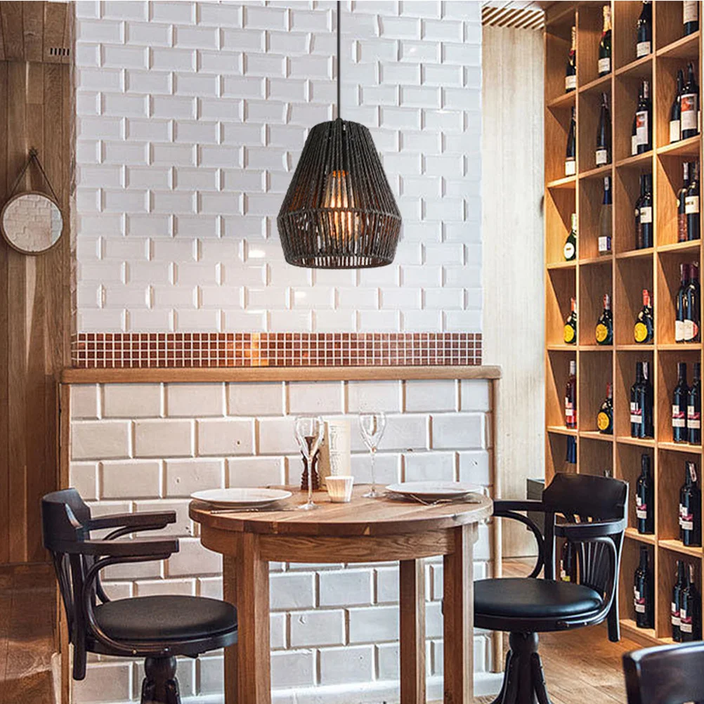 

Pendant Light Paper Rope Woven Lampshade Modern Ceiling Lighting Fixture for Home Kitchen Restaurant Cafe Warm Atmosphere