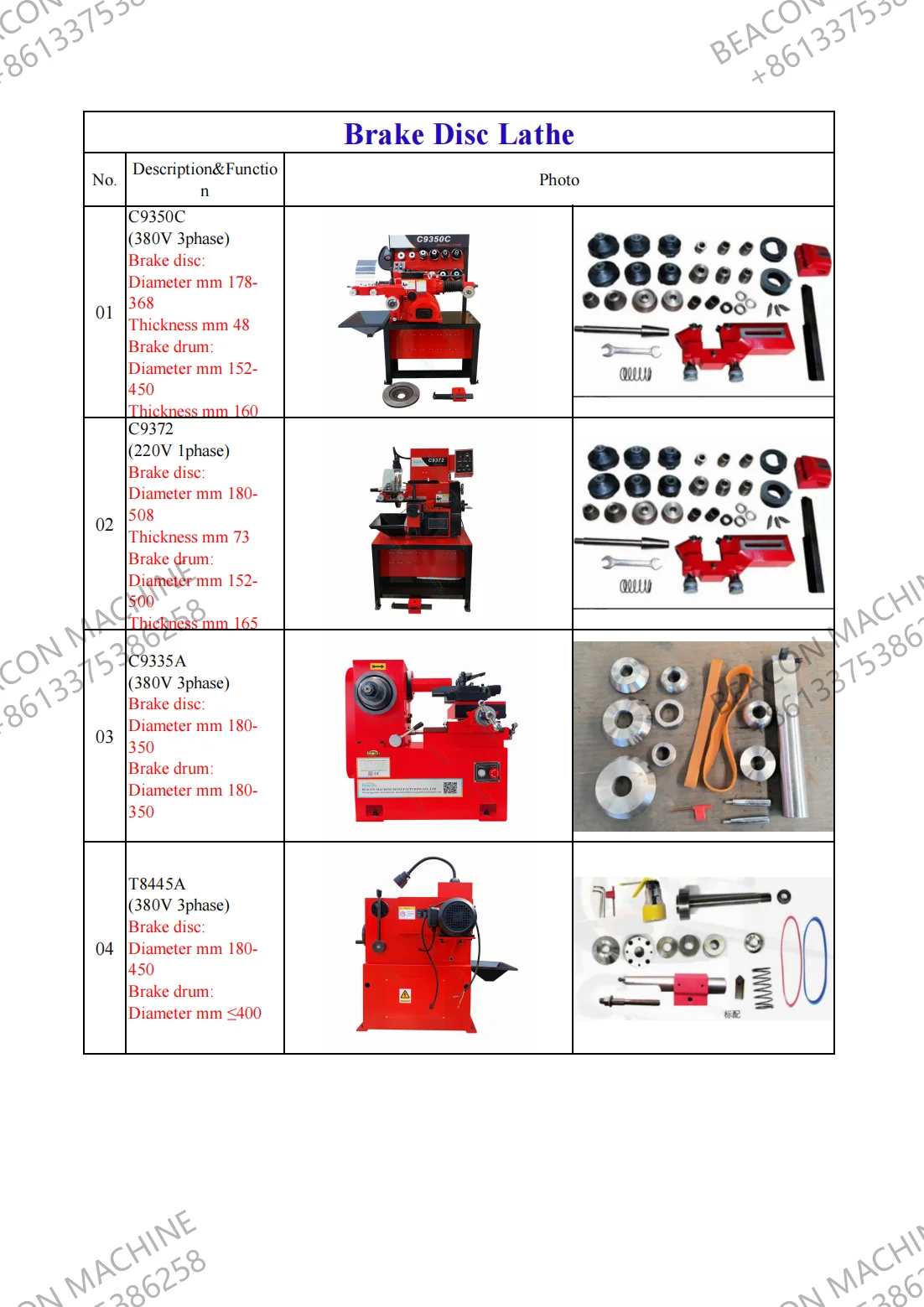 C9350C Drehmaschine für Scheibentrommelbremsen – Detail 13