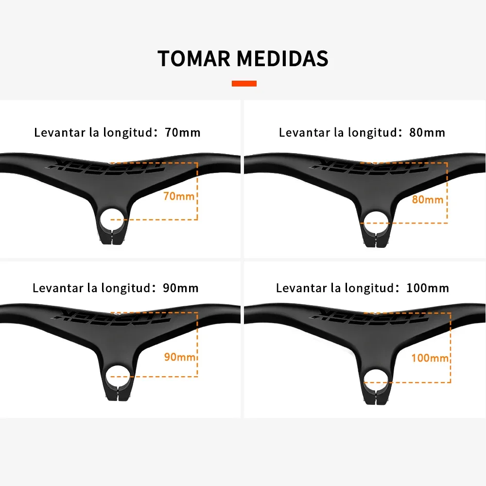 TOSEEK Carbon Mtb Handlebars and Stem 28.6mm -17ยฐ Integrated Handlebar for Mountain Bike Free Computer Stand Bike Acessories