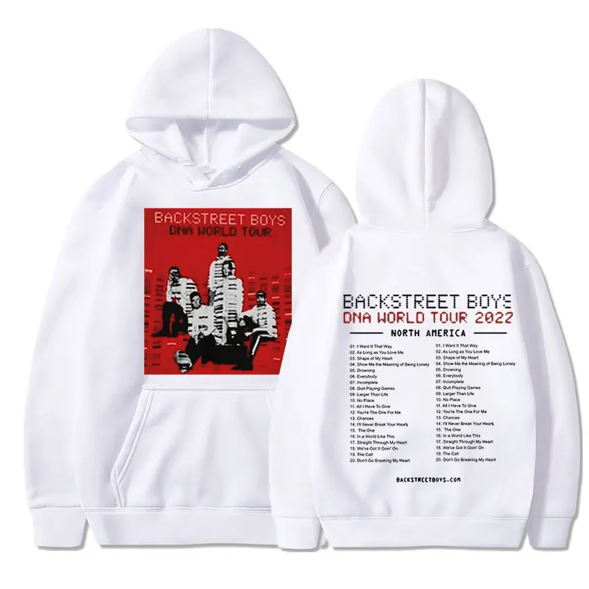 Classic Vintage Backstreet Boys Band Hoodie Men Hip Hop Rock DNA USA Tour 2022 Hooded Sweatshirts Oversized Streetwear Harajuku