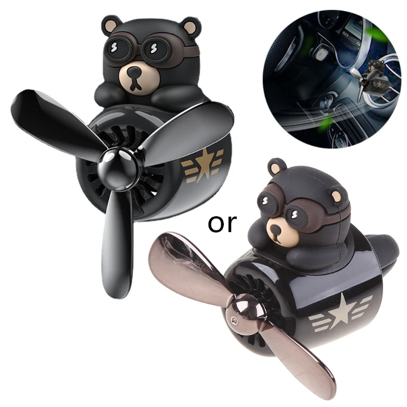 Perfume Diffuser Decor Cute Bear Piloting Vent Air Freshener Auto Accessories Solid Perfume Gifts for Family Colleagues