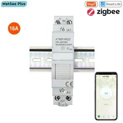 ZigBee 릴레이 스위치 타이머, 1P Din 레일 전원 모니터, Tuya Smart Life 앱 리모컨 ON OFF 지지대, Alexa Google Home