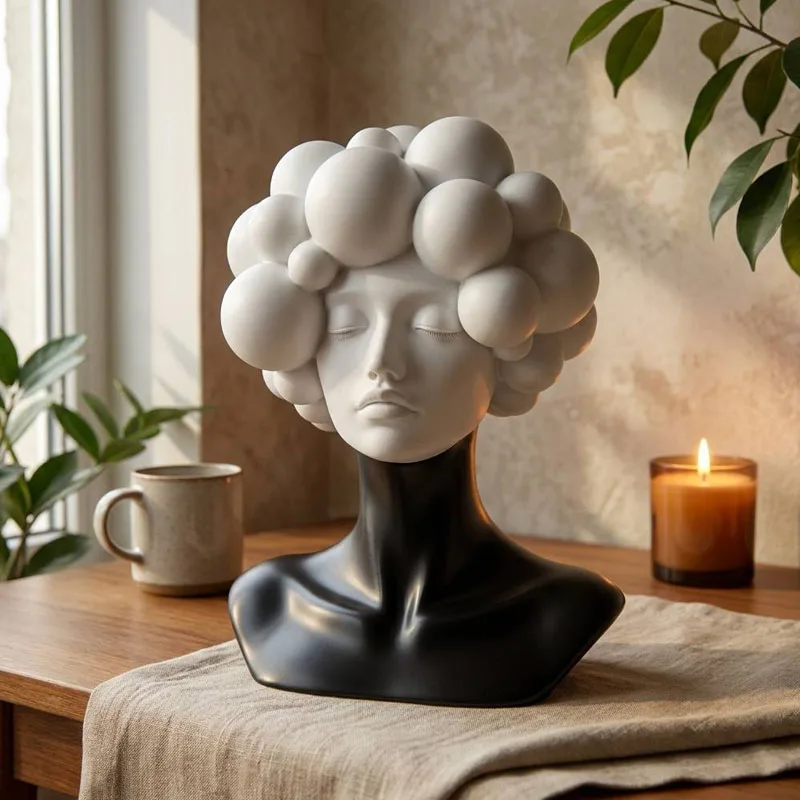 Creative Abstract Character Modeling Sculpture Ornament Living Room Porch Wine Cabinet Woman Statue Display Crafts Birthday Gift