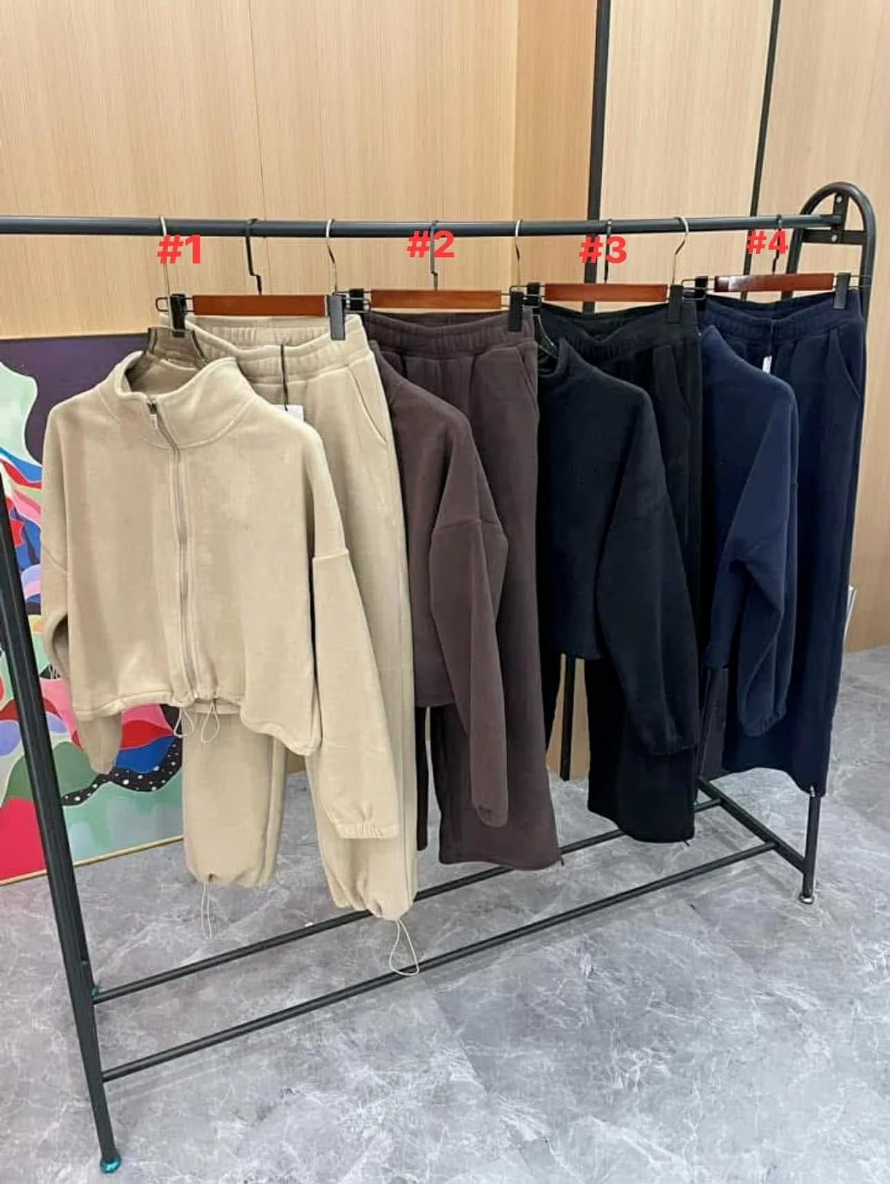 هوديي وسراويل رياضية نسائية مع بدلة دافئة من الصوف #4