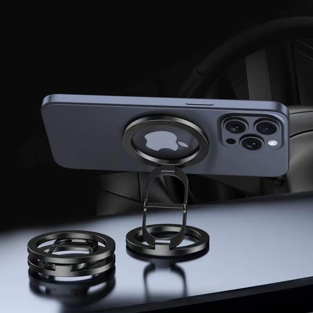 Picture 7: MagSafe Magnetic Phone Stand Double Sided Car/Fitness/Desktop Mount 360° Rotating Metal Base for iPhone 16/15/14/13