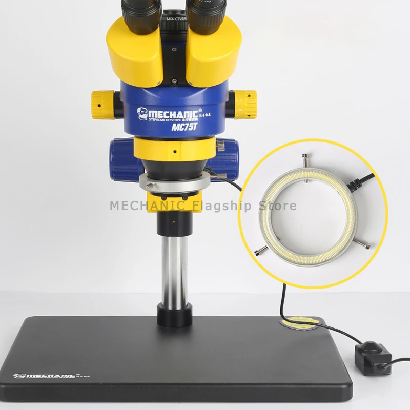 Mikroskop mechanik MC75T-B3 Trinocular HD PCB telefon komórkowy montaż naprawczy przemysłowe klasy 3 oczy Stereo wykrywania Repair Tool