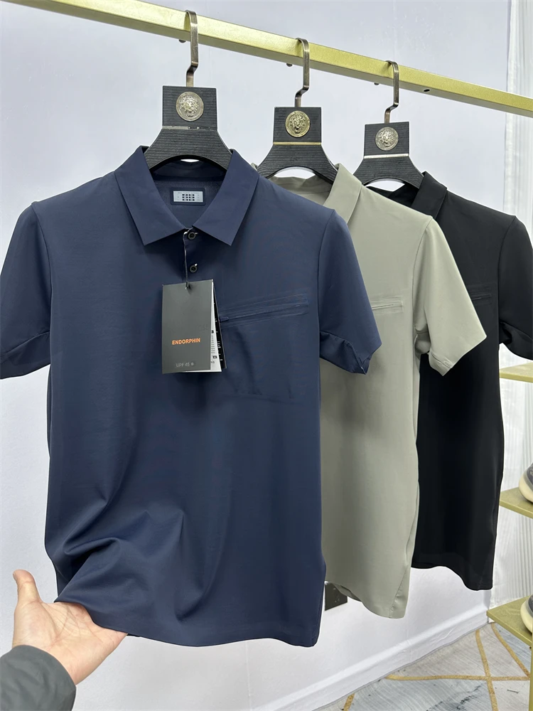 

Мужская повседневная футболка Slim Fit с коротким рукавом, гладкая, дышащая, с полной проклейкой, тонкая, эластичная