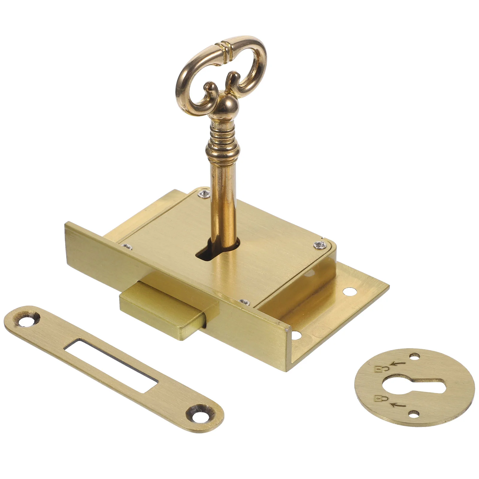 Retro Drawer Lock Furniture Pure Copper Hidden Wooden Box Matte Brushed 4505b Door for Cabinet with Key Brass Square Locks Desk