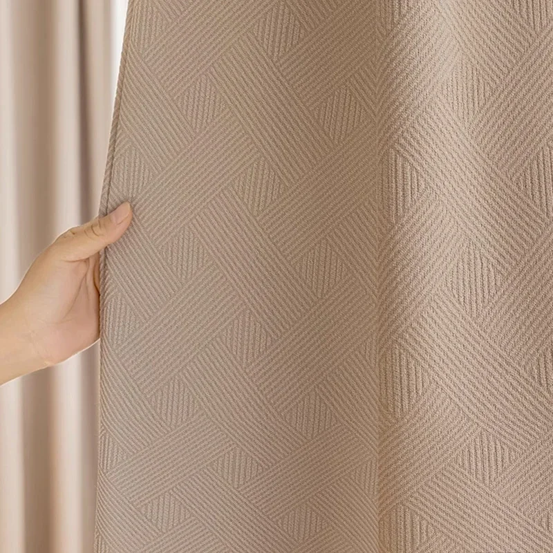 

1PC French Milk Tea Color Blackout Curtain For Living Room Bedroom, Window Curtains,Home Shaing Curtain - Grommet (Ring) Top
