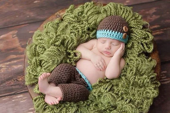 

Special clearance - Newborn Pure handmade crochet Pullover cap + Pants 2pcs set newborn photo prop 0-3 month