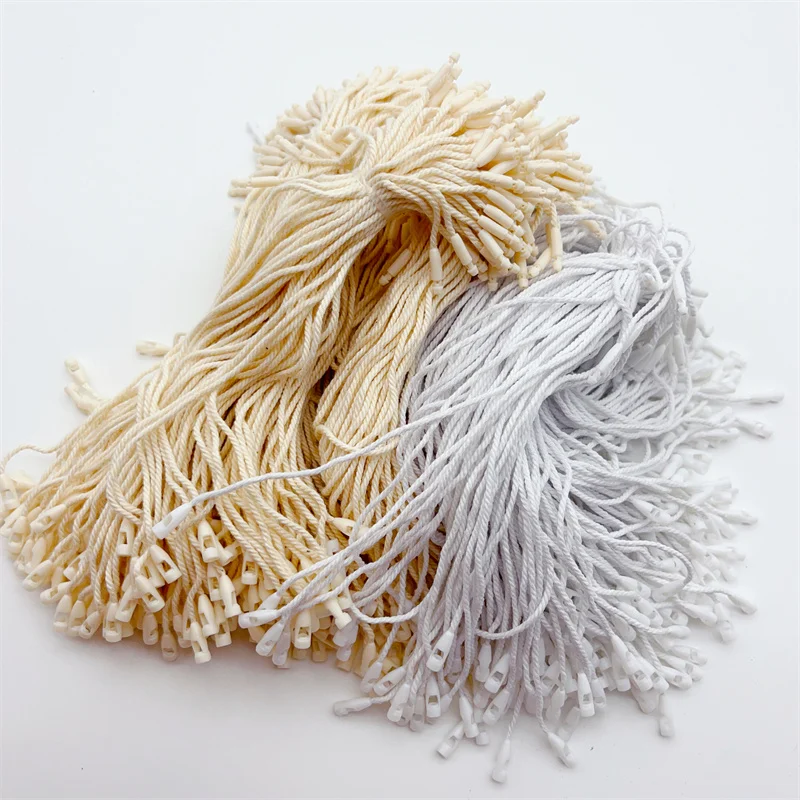 

10000pc Beige White Weave Cotton Tag Rope For Party Decorate Pendant String Snap Lock DIY Garment Hat Price Label Cord Wholesale