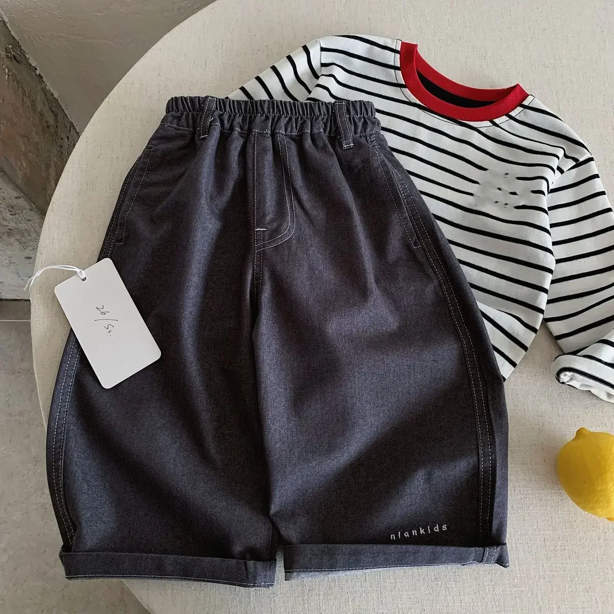 

Children's Pants Spring and Autumn 2026 New Style Boys' Solid Color Straight Leg Casual Pants Wide Leg Pants