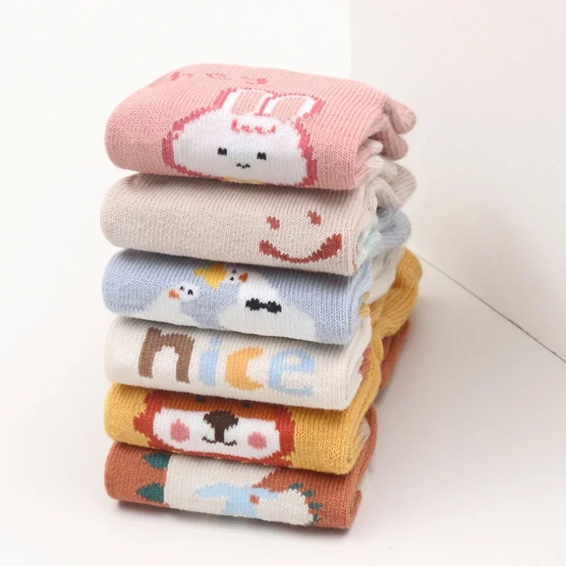 Spring Autumn Children Kids Anti-slip Long Socks Cartoon Soft Baby Toddler Home Trampoline Socks Boys Girls School Sports Socks