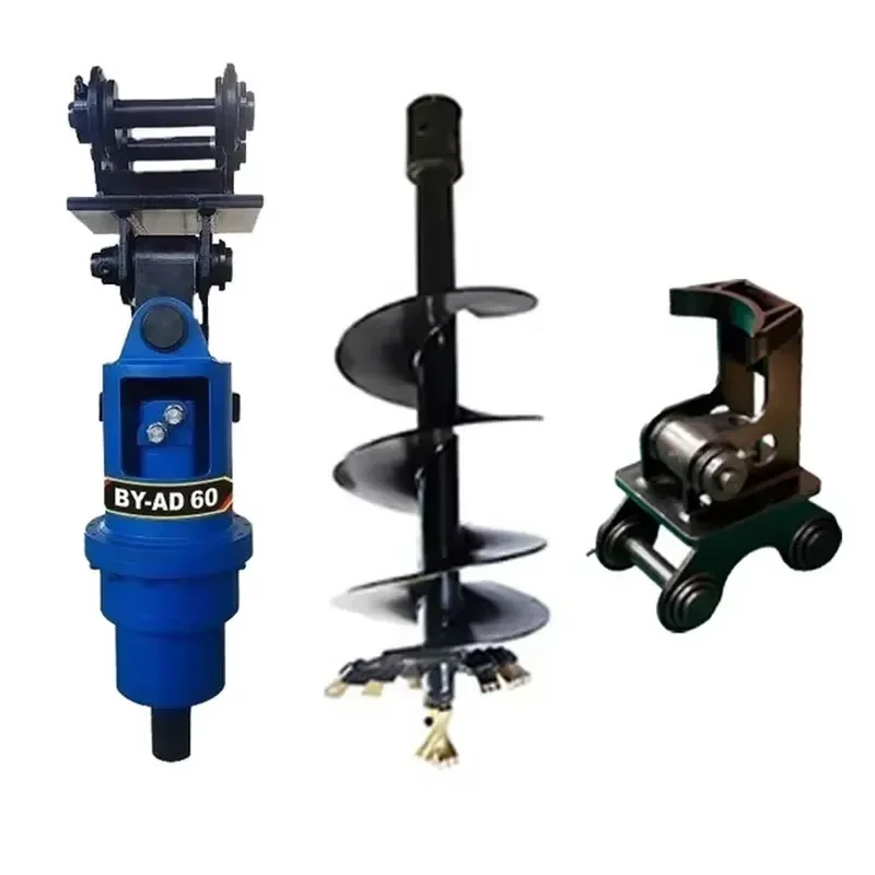 Hydraulic Mini Earth Auger Drill Bits for Skid Steer Excavators for Ground Hole Drilling & Holes Excavating