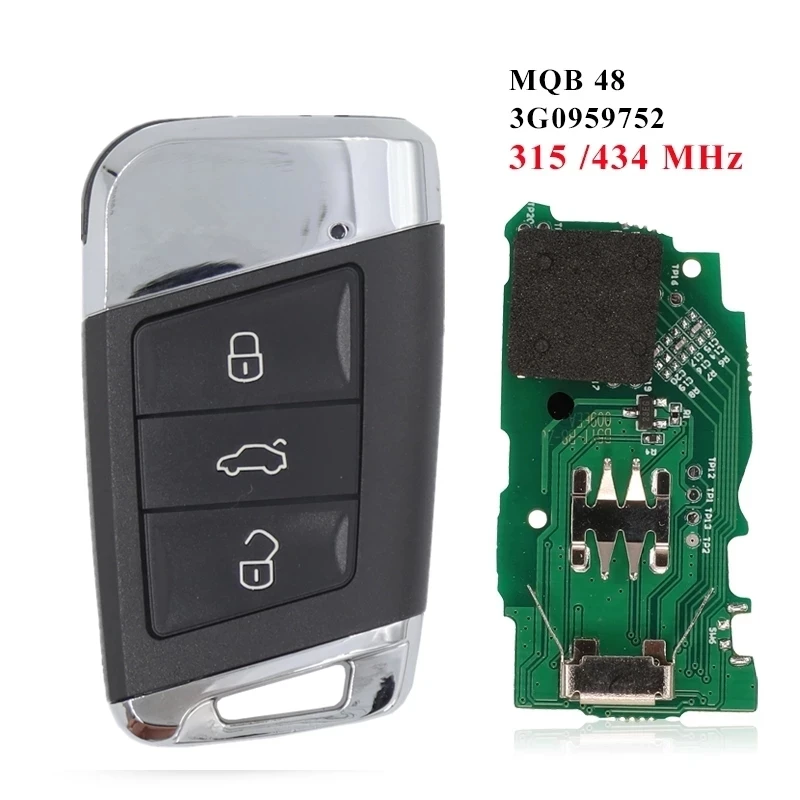 For VW Passat B8 Arteon Superb A7 Variant for SEAT Cupra Leon Car Intelligent Keyless Go Smart Remote Key 434Mhz with ID48 Chip