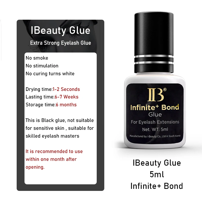 Cola para extensão de cílios ibeauty tipo ib infinito plus cola individual de secagem rápida ferramentas de maquiagem adesivo 5ml loja de saúde de beleza