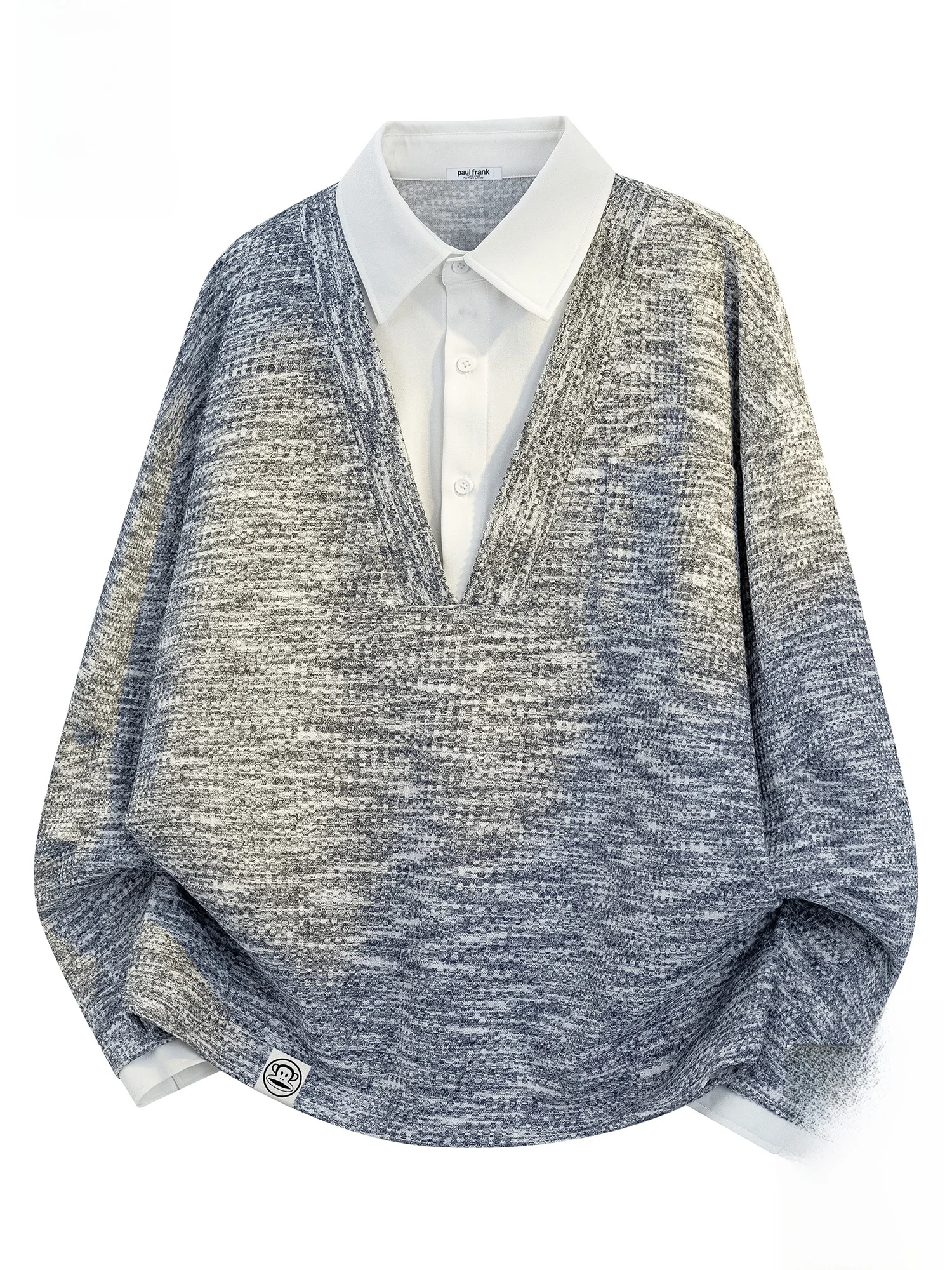 

Мужская толстовка Paul Frank Monkey с эффектом двухслойности, повседневная, с воротником-стойкой, для многослойного ношения, осенне-зимняя, винтажная, премиум-класса