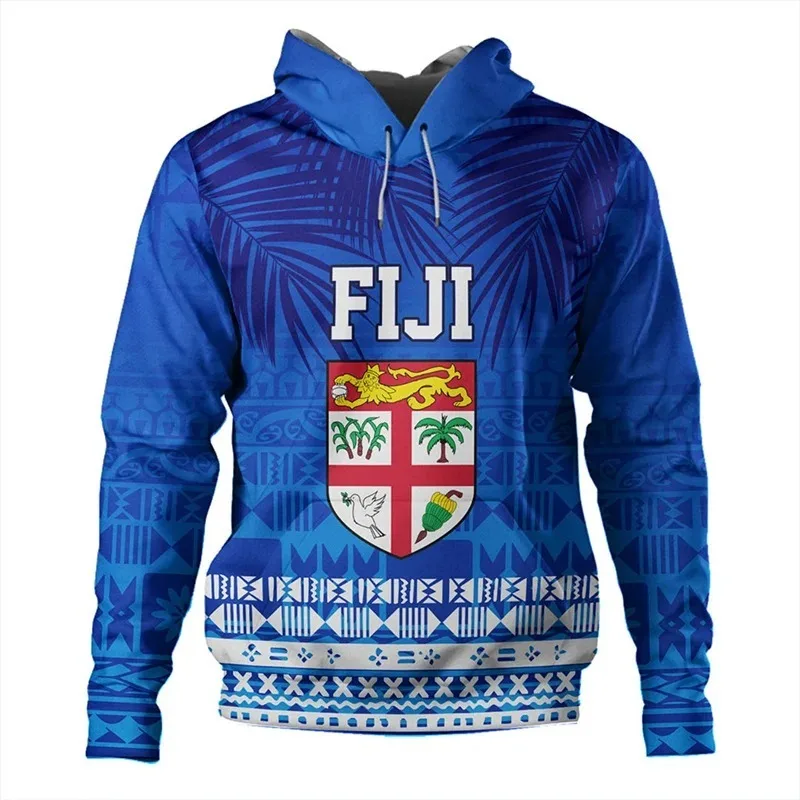 

2025 New 3D Printed Fiji Independent 1970 Style Polynesian Men's Hoodie Fashion Street Wear Cool Sportswear Top