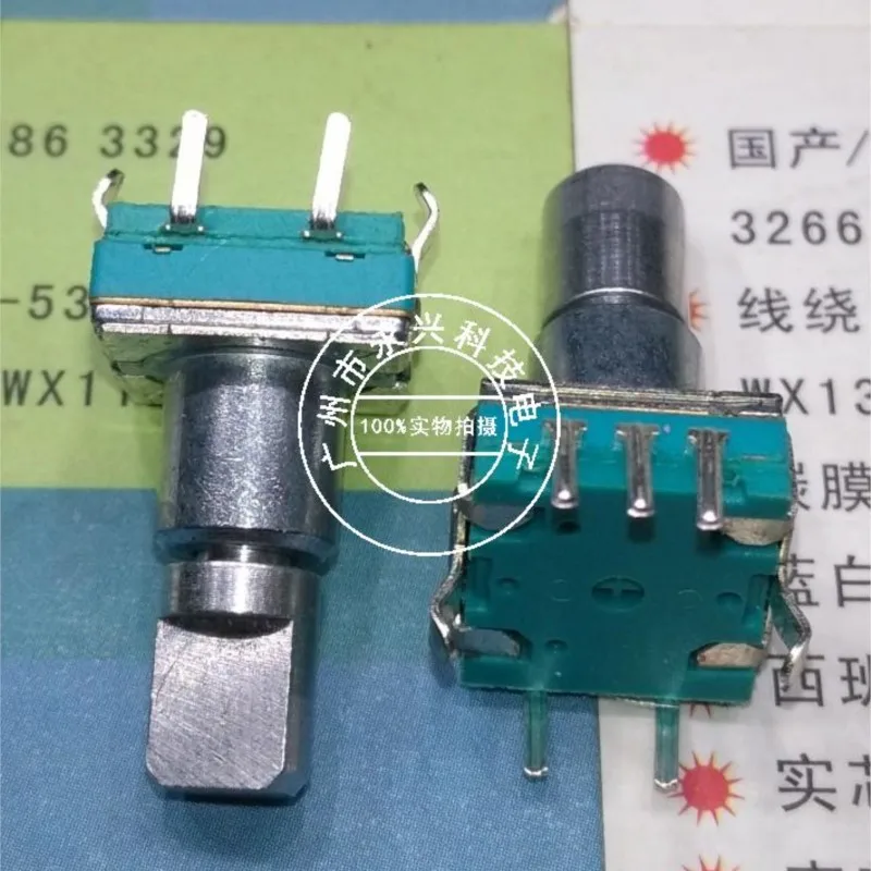 3PCS 30 Position 15 Pulse 360 Degree Rotary Encoder EC11 5 Pin Half Shaft Length 15MM With Push Button Switch