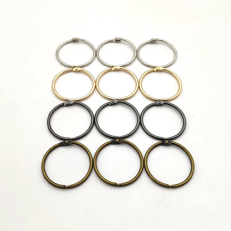 

30Pc 38mm Golden Album Opening Circle Metal Book Rings Binder Ring Hinged Keychain Album Ring Photo Album Scrapbook Split