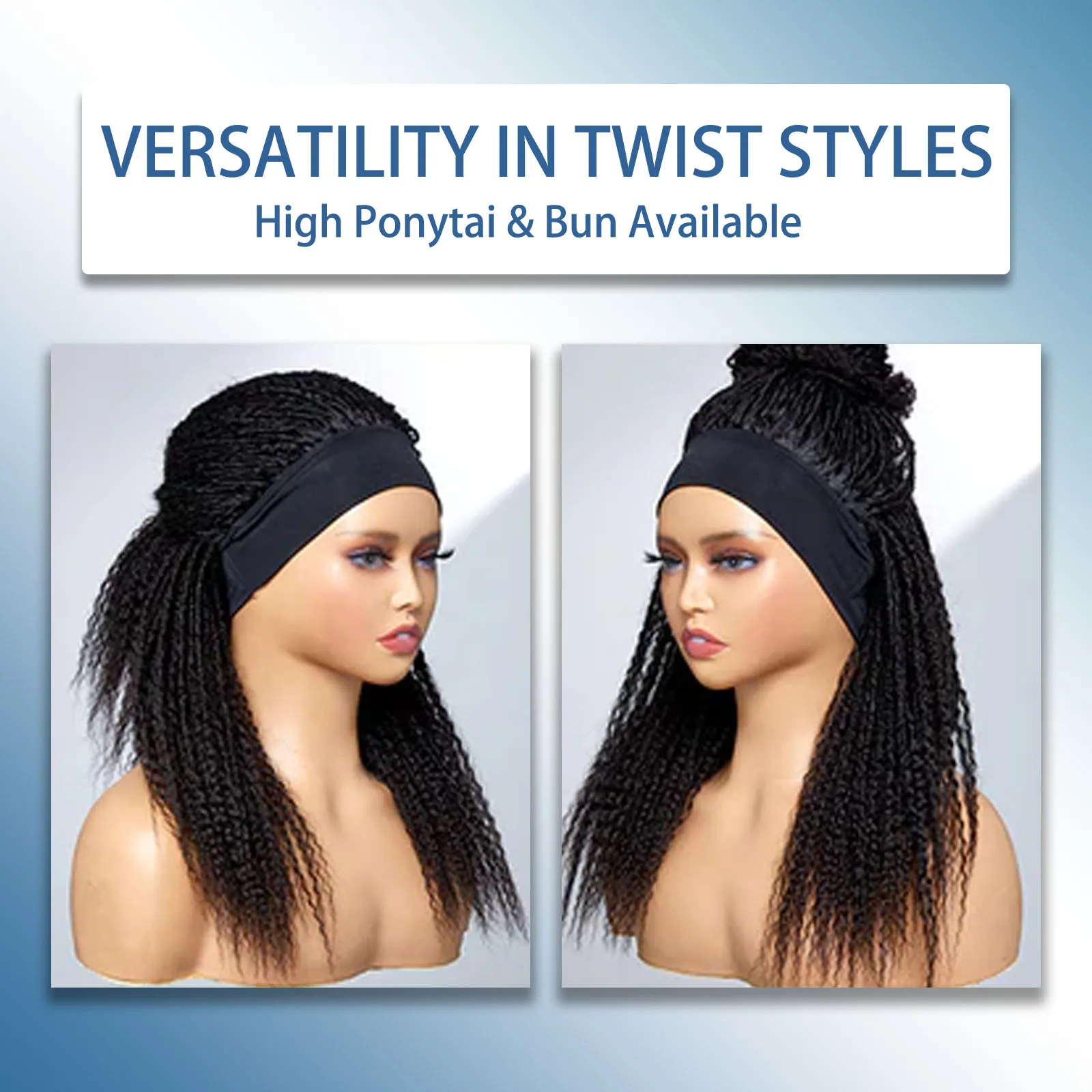 ディープウェーブ人毛ウィッグ　縮れ毛ヘッドバンドウィッグ　アップグレードウィッグ　接着剤不要ドローストリングシームレスクリップイン　女性用フリップオーバー