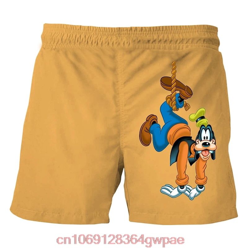 Disney Goofy 3D Printed Beach Shorts Men\'s Casual Breathable Shorts