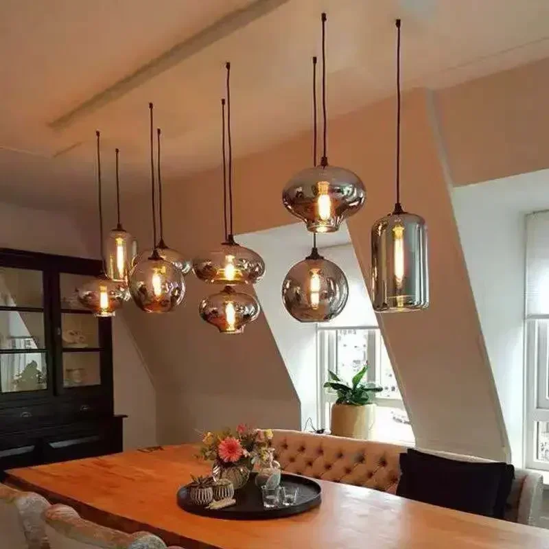 Nordic Glass Pendant lamp For Dining Tables Living Room Kitchen Office Coffee Hanging Lamp Home Decor Pendan Light Fixture