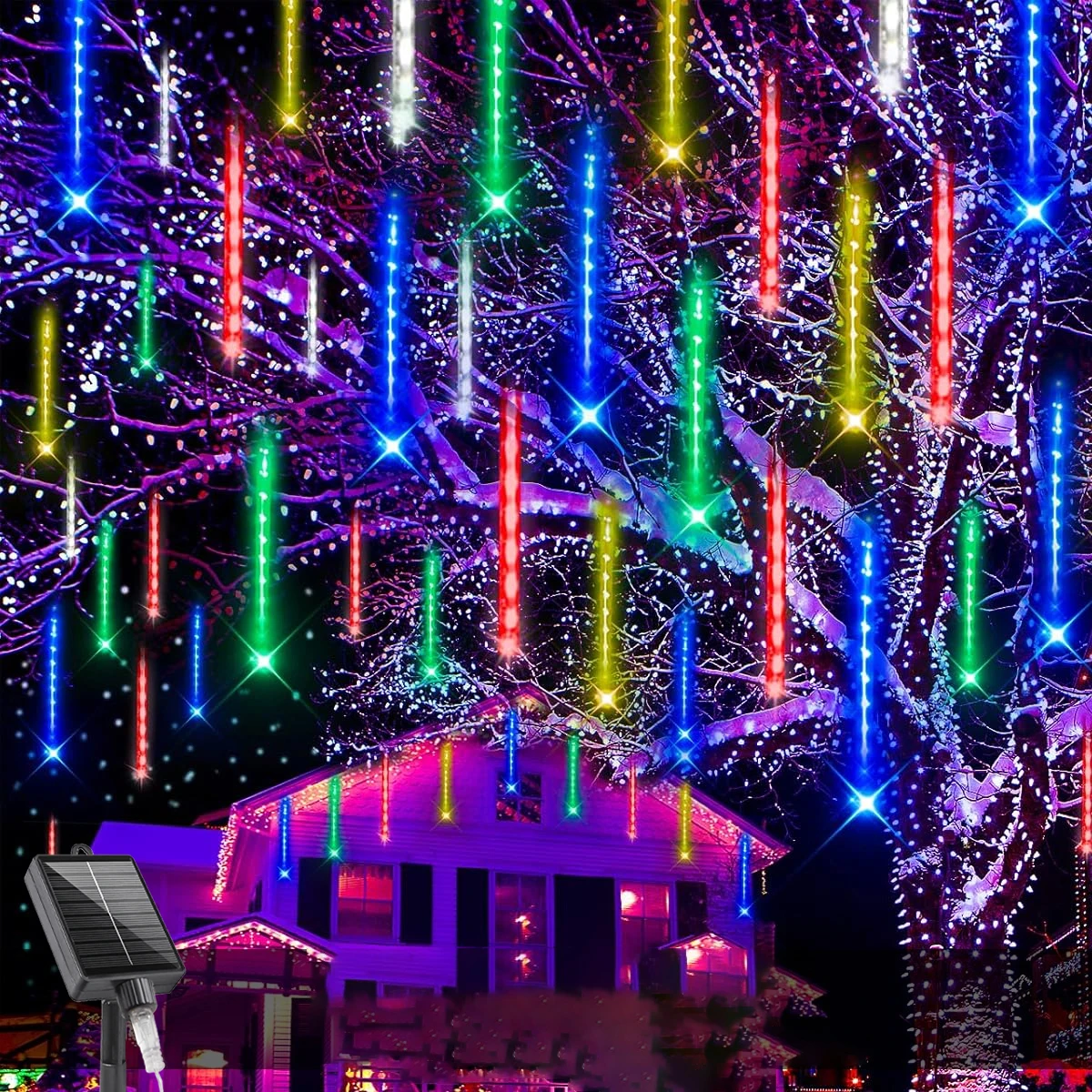 

LED Solar Meteor Light 30/45CM Outdoor Meteor Showe Star Lantern String Lights Christmas Tree Party Wedding Holiday Decoration