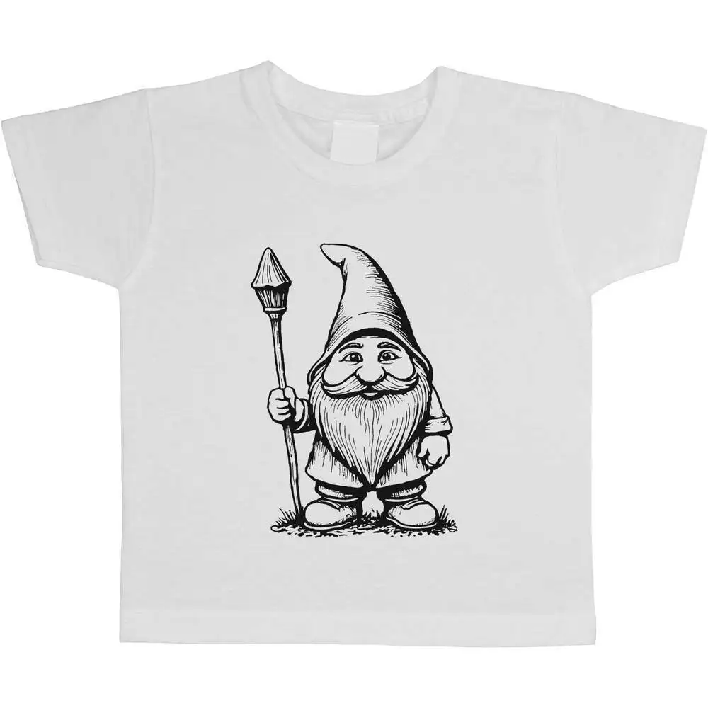 

Garden Gnome With Staff' Children's / Kid's T-Shirts Boys Girls cartoon High Quality 100%Cotton Summer Short Sleeve