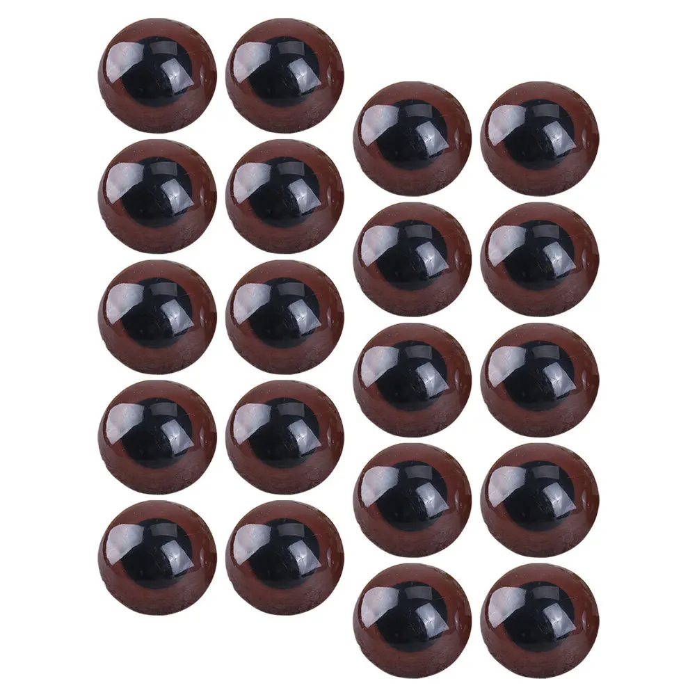 20 szt. Duże, 30 mm, brązowe oczka bezpieczeństwa, olśniewająco błyszczące plastikowe oczy do amigurumi, projekty rękodzielnicze z pluszakami, sztuczne oczy, puste.