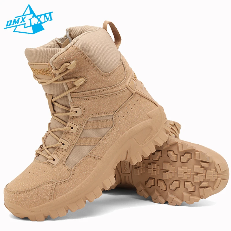 

LiXingMing/мужская походная обувь, дышащая кожаная уличная обувь, износостойкие водонепроницаемые мужские тактические кроссовки для треккинга и ходьбы