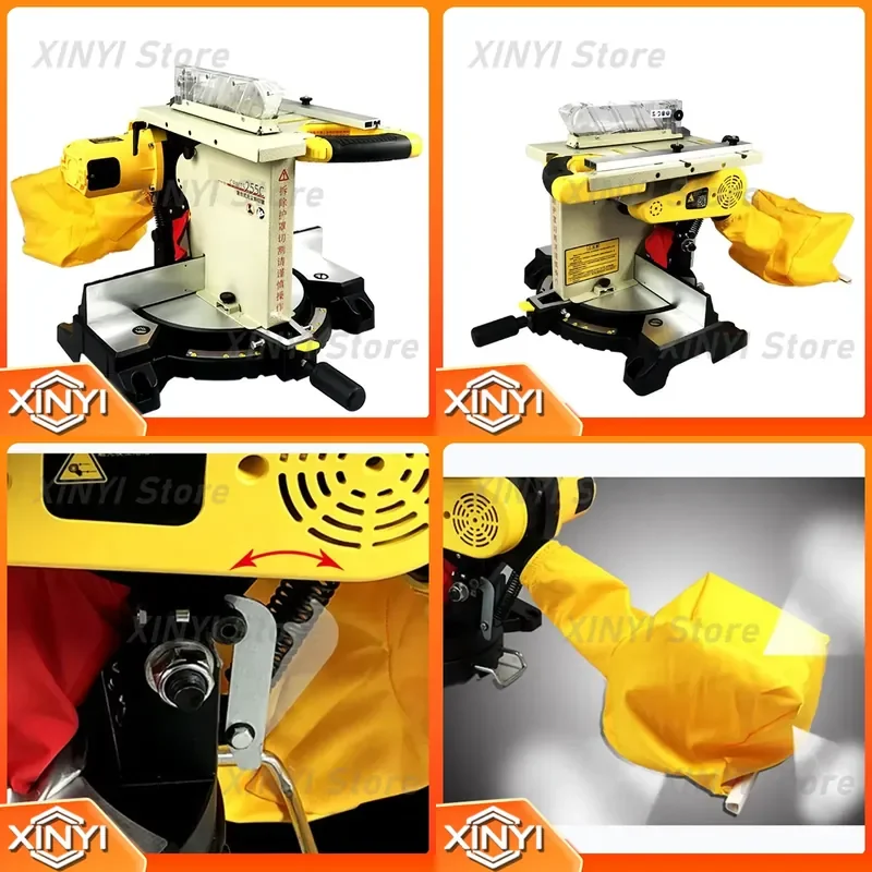 for Cbmts255C 10 Inch Miter Saw Multi-Function Compound Dust-Free Table Saw 45 Degree Electric Woodworking Cutting Machine